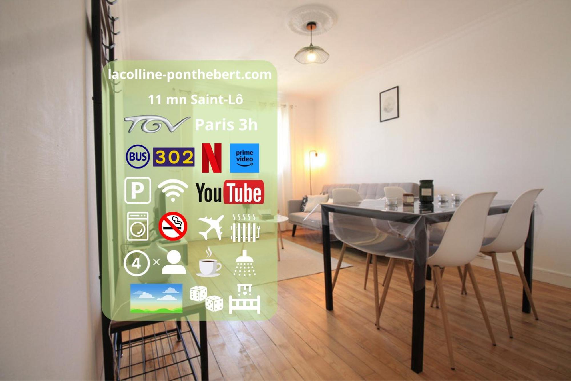 Lacolline-Ponthebert,Com - Appartement Entier Renove -Grand Parking Gratuit, Tout Equipe, Confortable, Netflix Et Amazon Prime Gratuits Et Illimites, Matelas Emma, Lave Linge, Vue Sur La Vallee, Rdc מראה חיצוני תמונה
